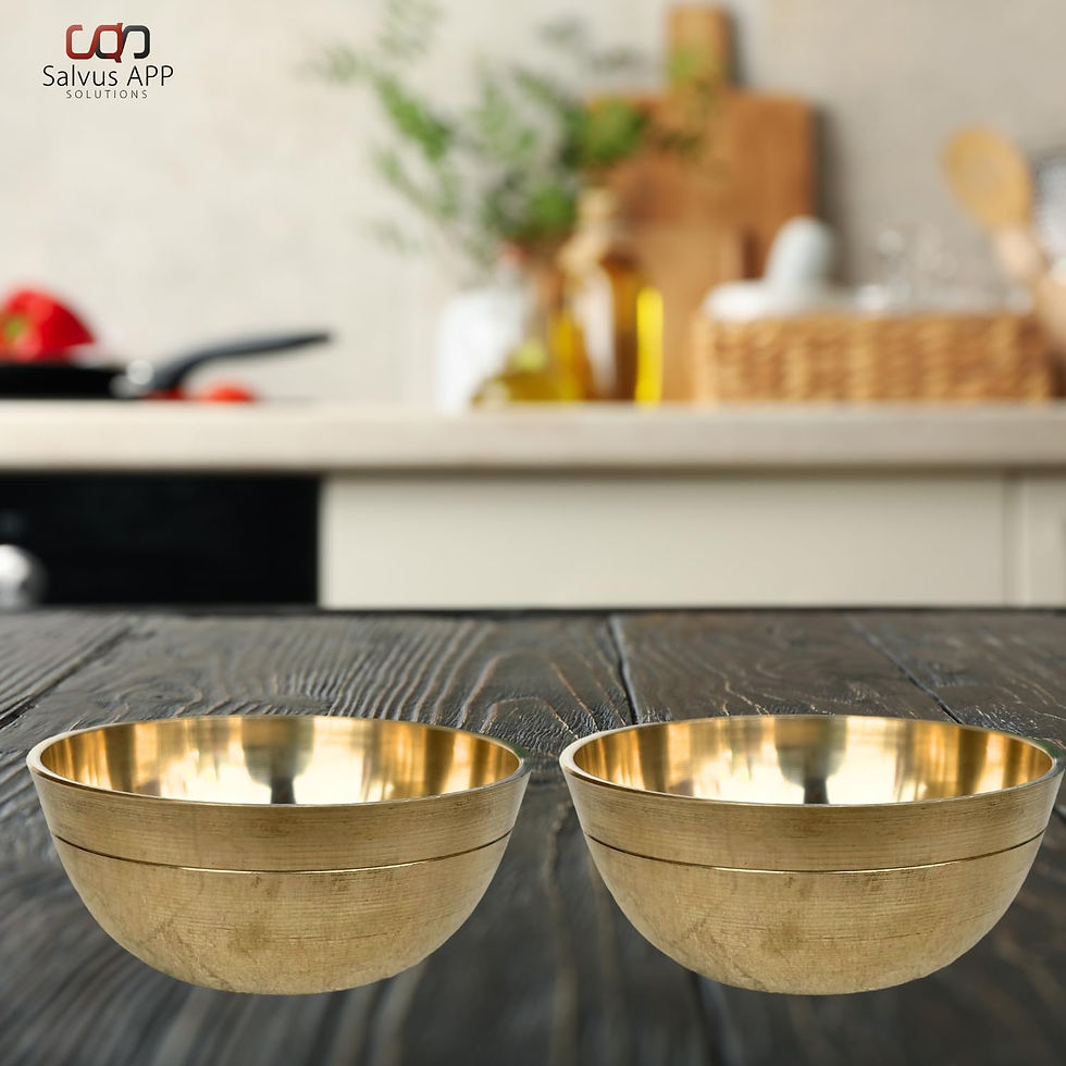Thumbnail: Salvus APP SOLUTIONS Brass Round Dessert Bowl Set (Pack of 2_1.2x3 Inch)
