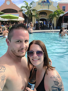 Nicole and Steve in the pool