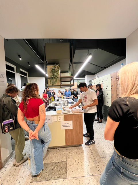 Francesco teaching a cooking class in Cape Town, South Africa