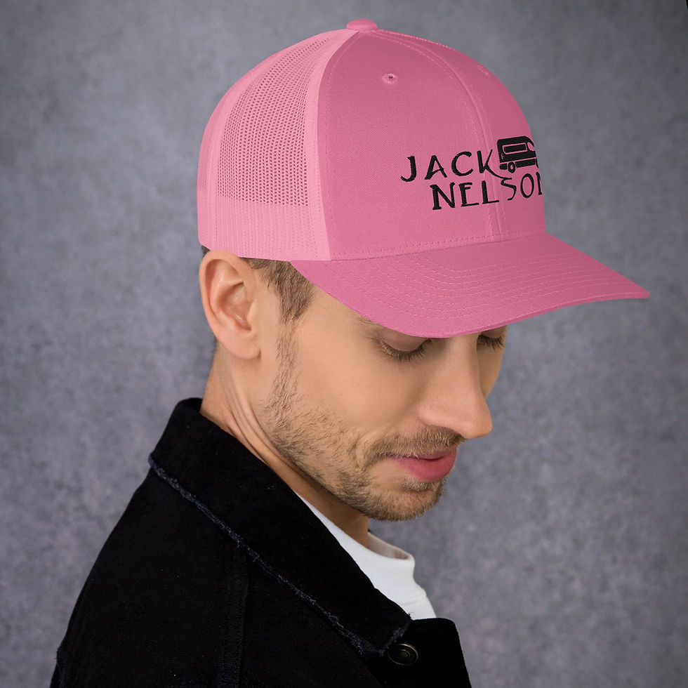 Thumbnail: jack nelson branded pink trucker hat jackwagon