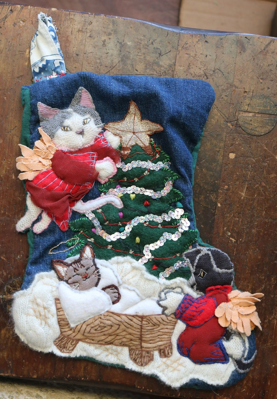 xmas cat stocking