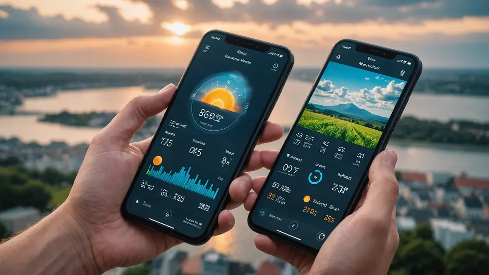 Eye-level view of a weather app interface