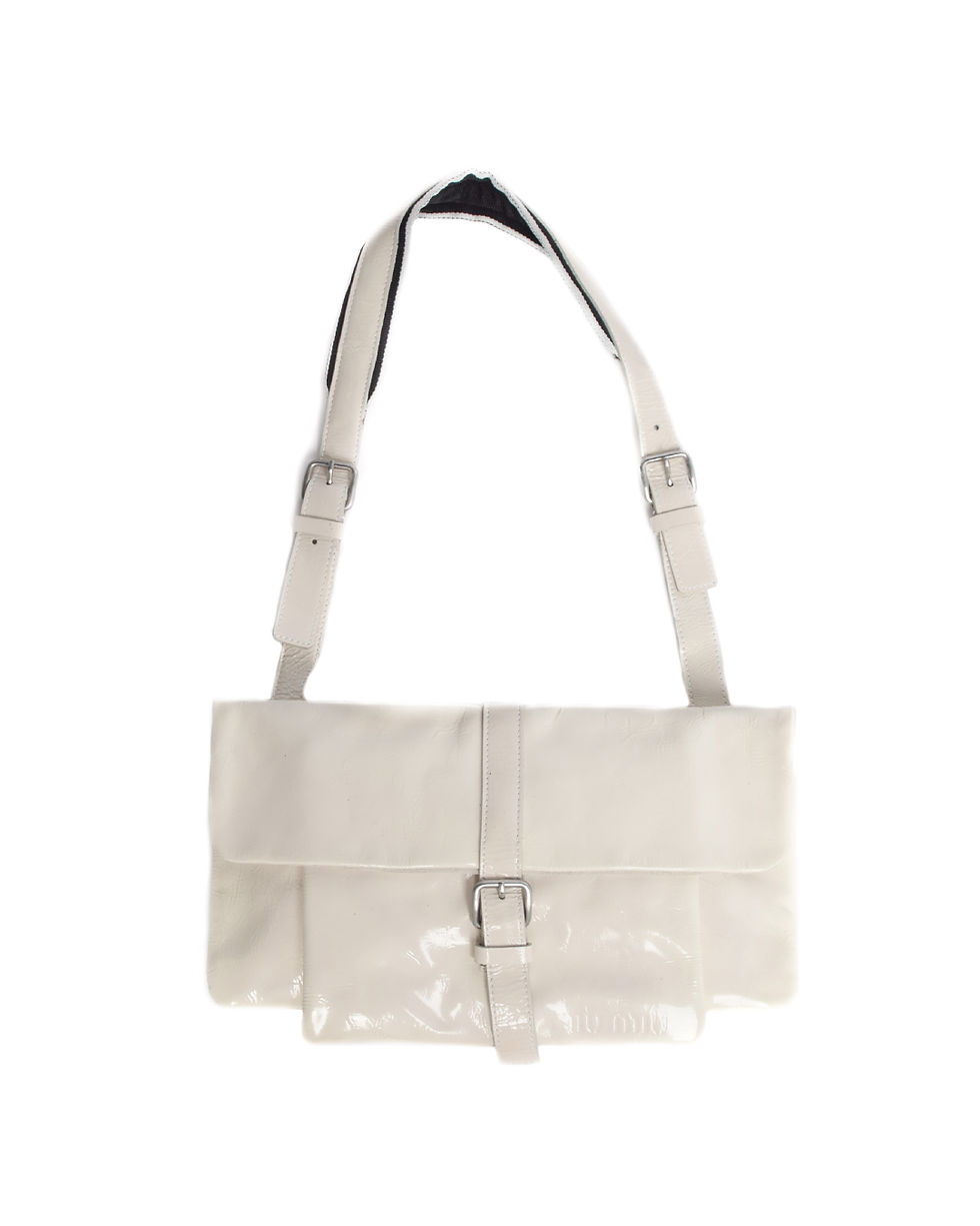 Thumbnail: Miu Miu S/S2000 Patent White Leather Bag