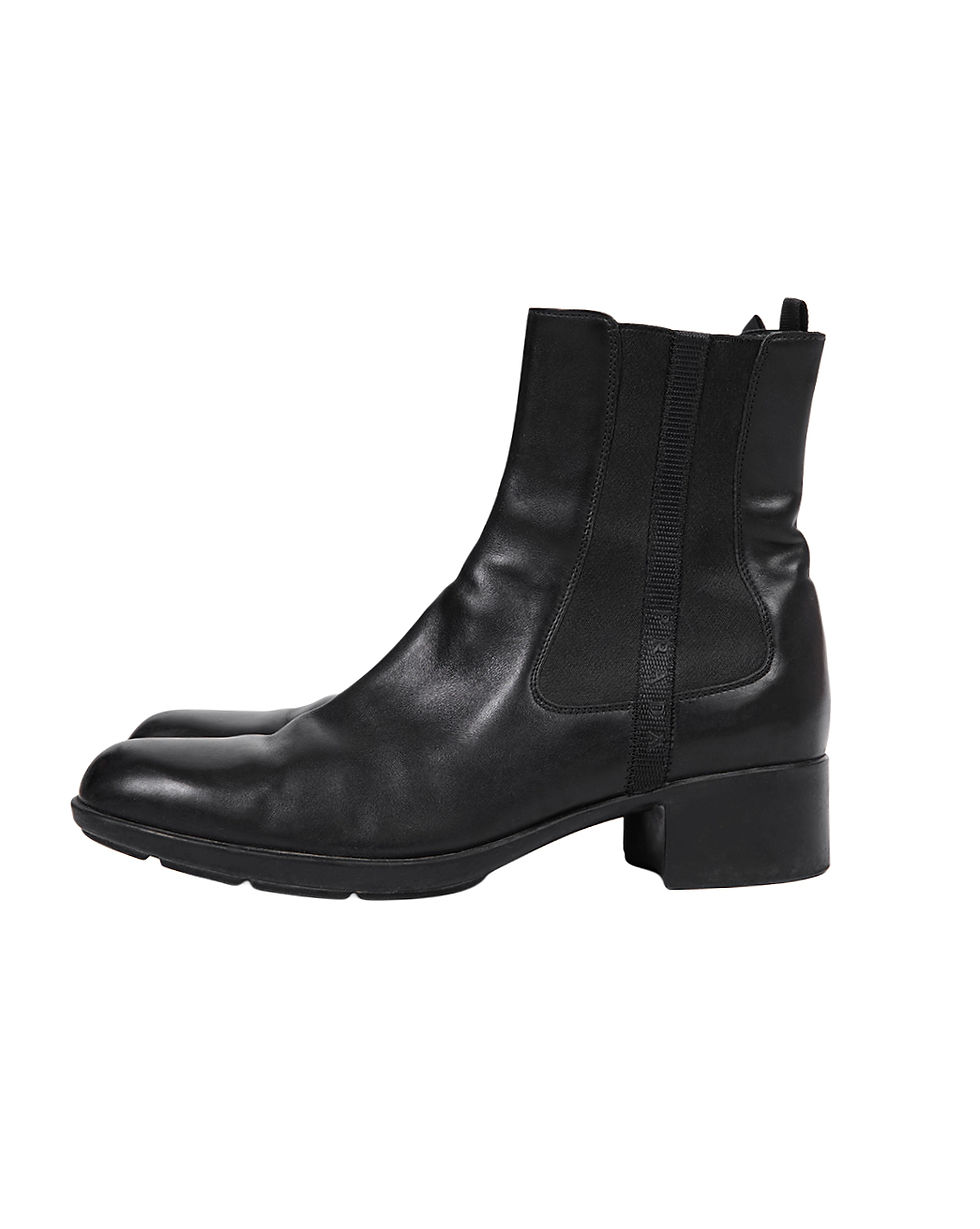 Thumbnail: Prada Black Leather Ankle Boots