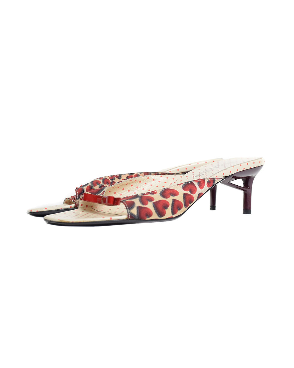 Thumbnail: Prada S/S2000 Graphic Hearts Kitten Heels