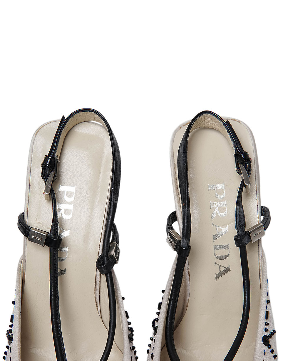 Thumbnail: Prada S/S2000 Embellished Satin Heels