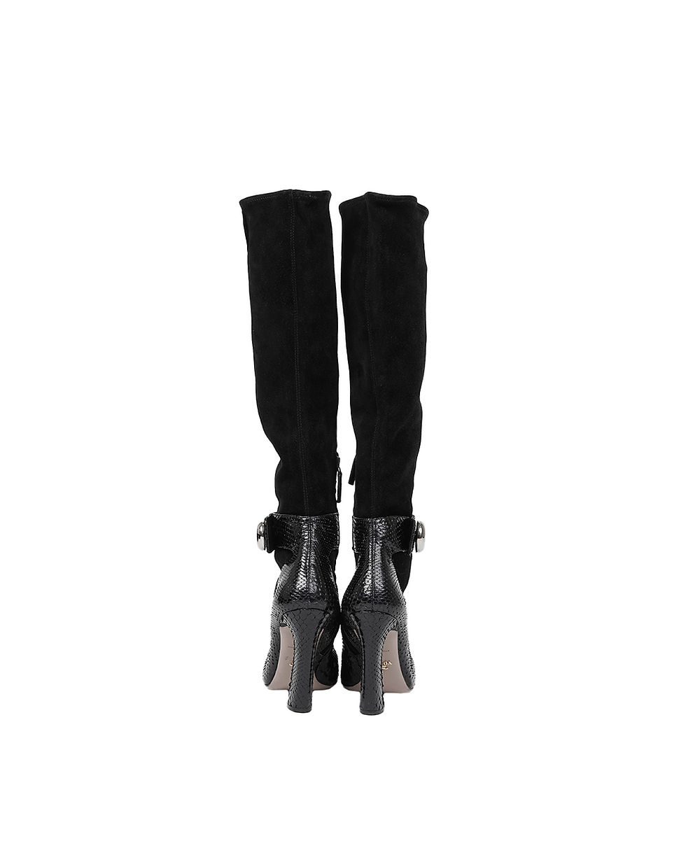 Thumbnail: Prada F/W2011 Python Suede Knee Boots