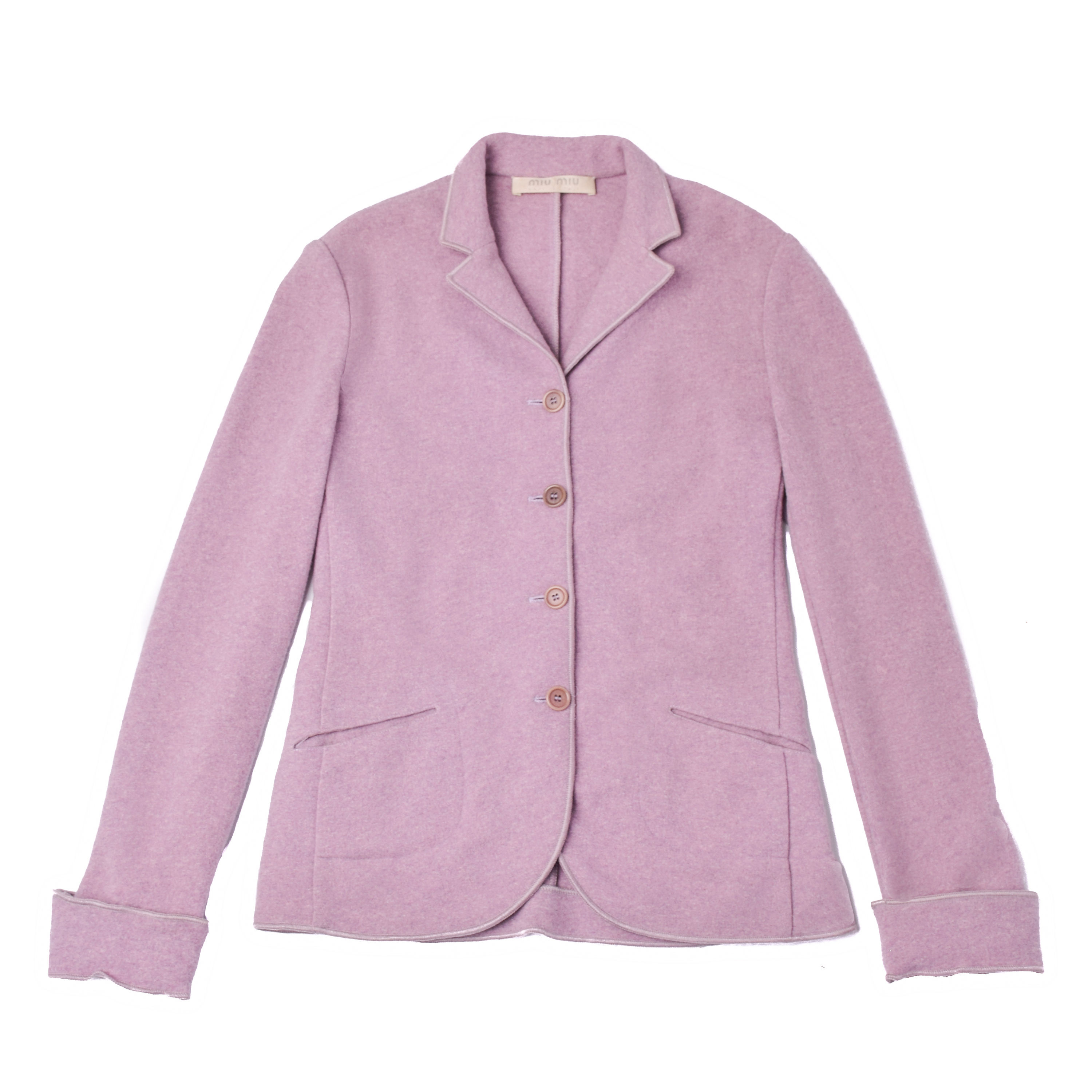 Miu Miu 1990s Wool Blazer in Faded Pink