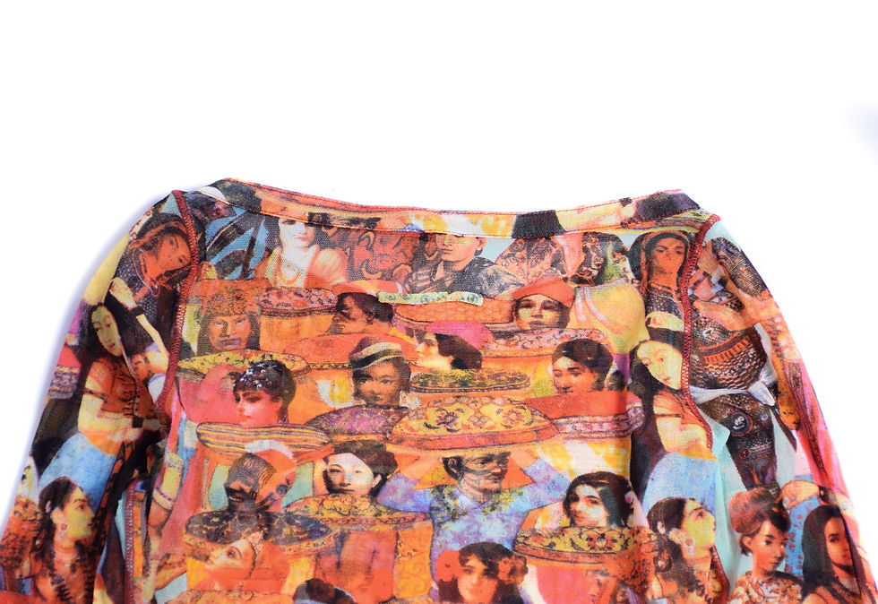 Thumbnail: Jean Paul Gaultier Soleil Asian Women Print Mesh Top