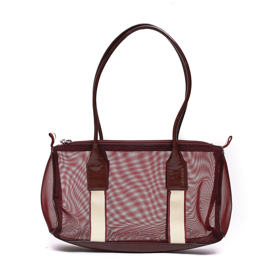 Thumbnail: Miu Miu SS2000 Mesh Bag in Burgundy