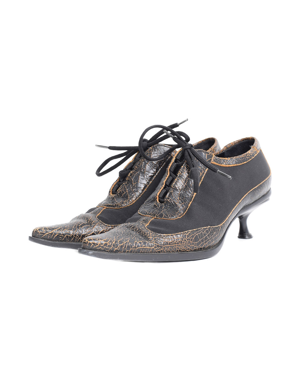 Thumbnail: Miu Miu F/W2001 "Cracked Leather" Pointy Heels