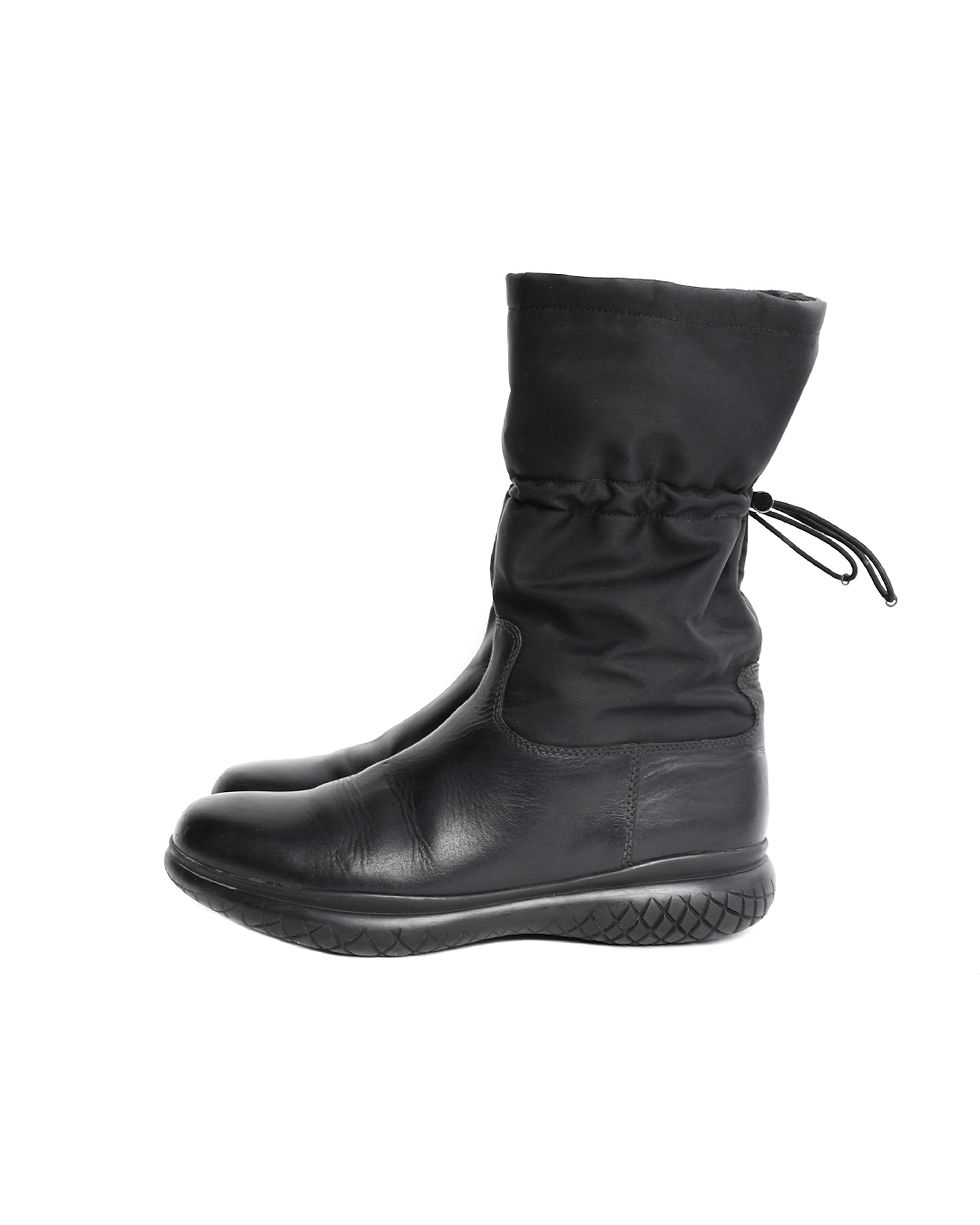 Thumbnail: Prada 1999 Ankle Boots with Polyester Top