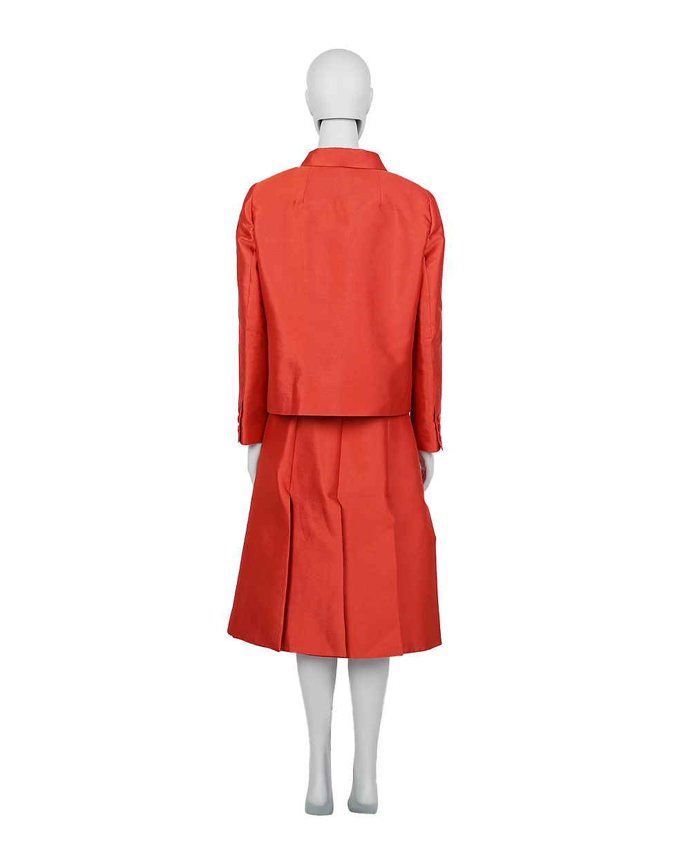 Thumbnail: Prada F/W1995 Red Silk Blazer+Skirt Set
