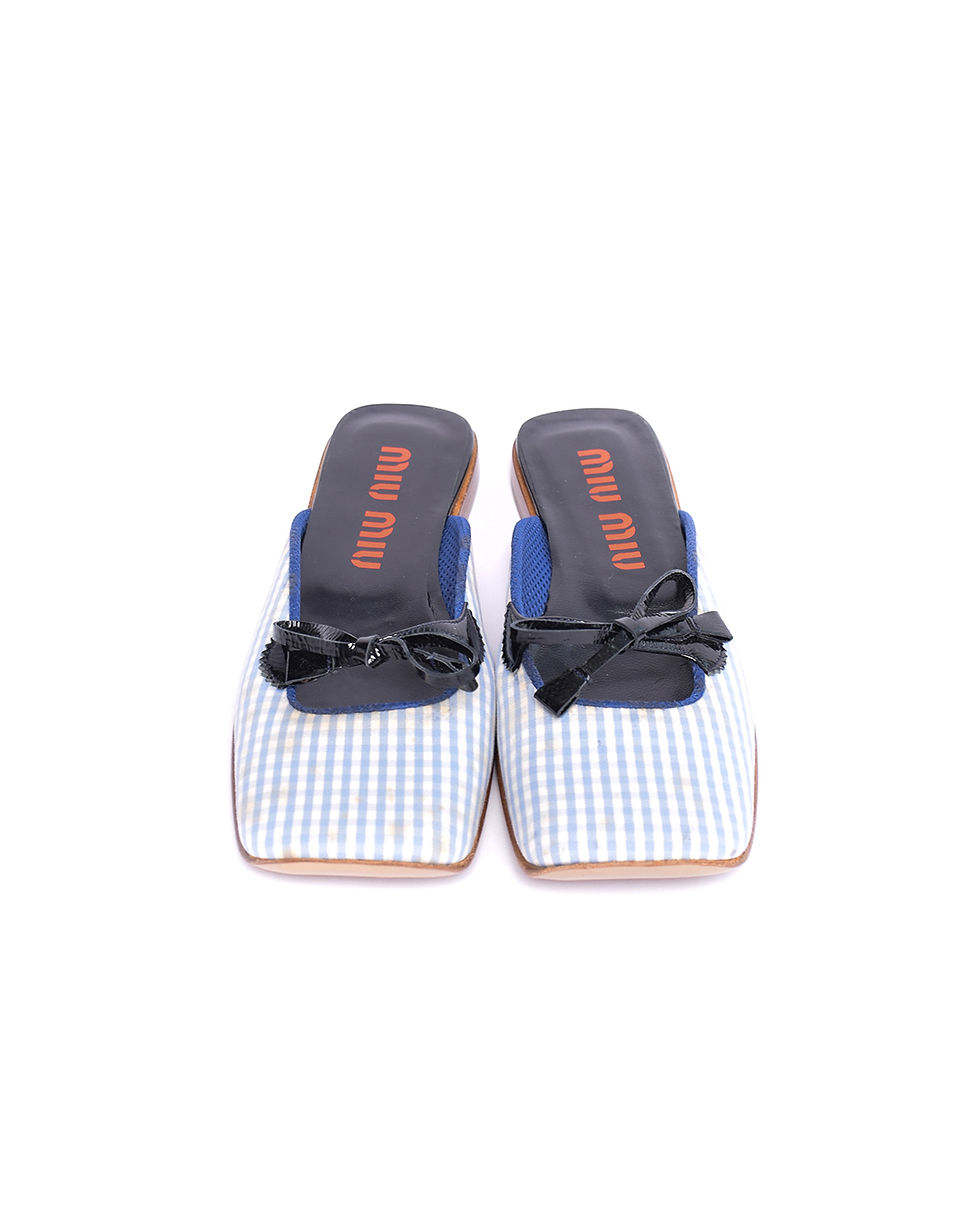 Thumbnail: Miu Miu Vintage Late 90s-2000s Plaid Slippers