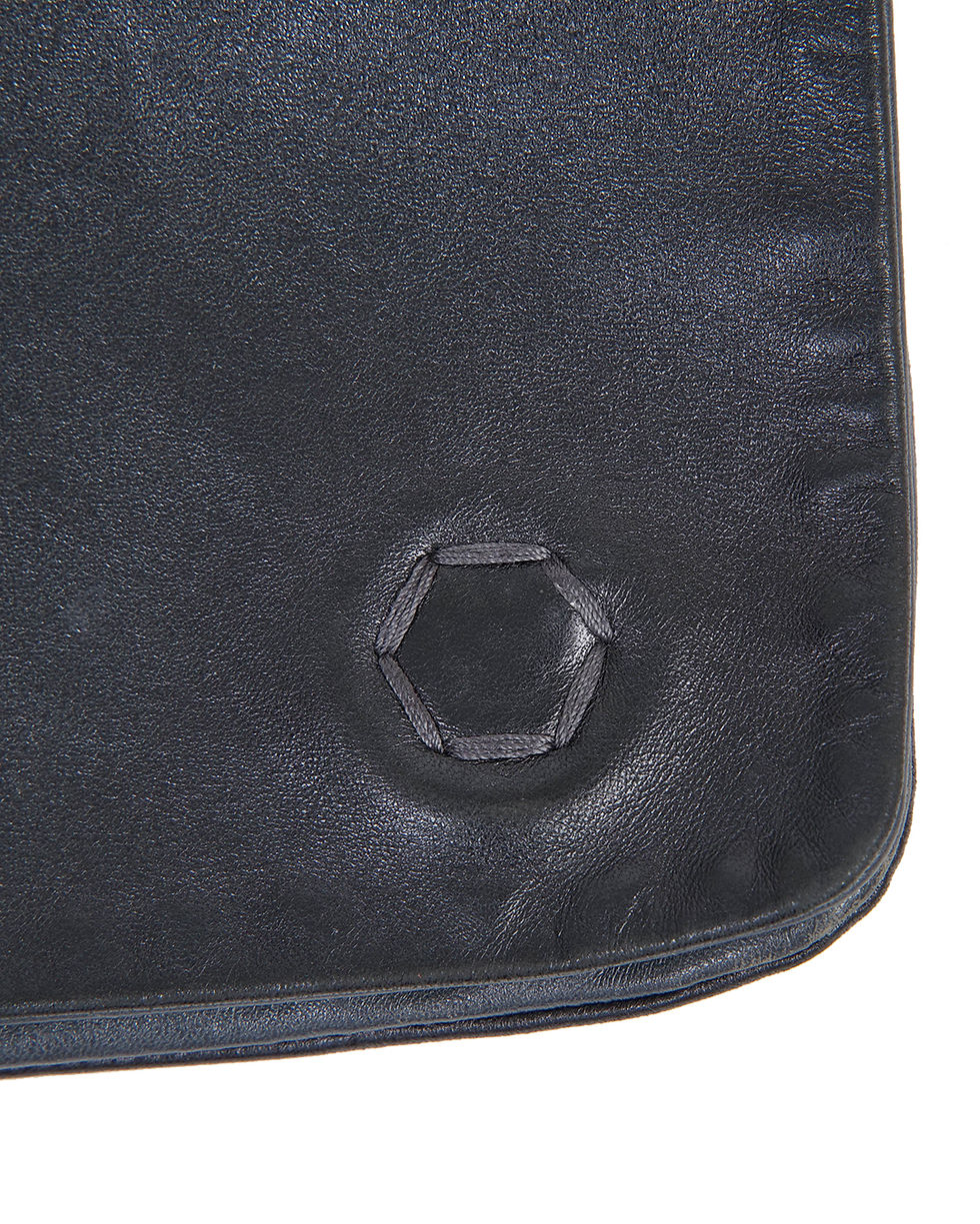 Thumbnail: Prada S/S2001 Flat Leather Bag in Black/Green