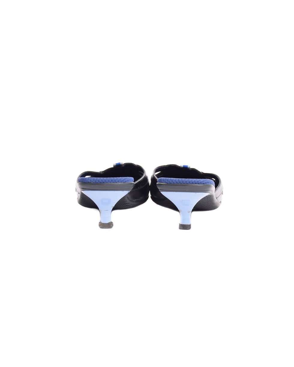 Thumbnail: Miu Miu S/S2000 Navy Blue "Worn Out" Effect Mules