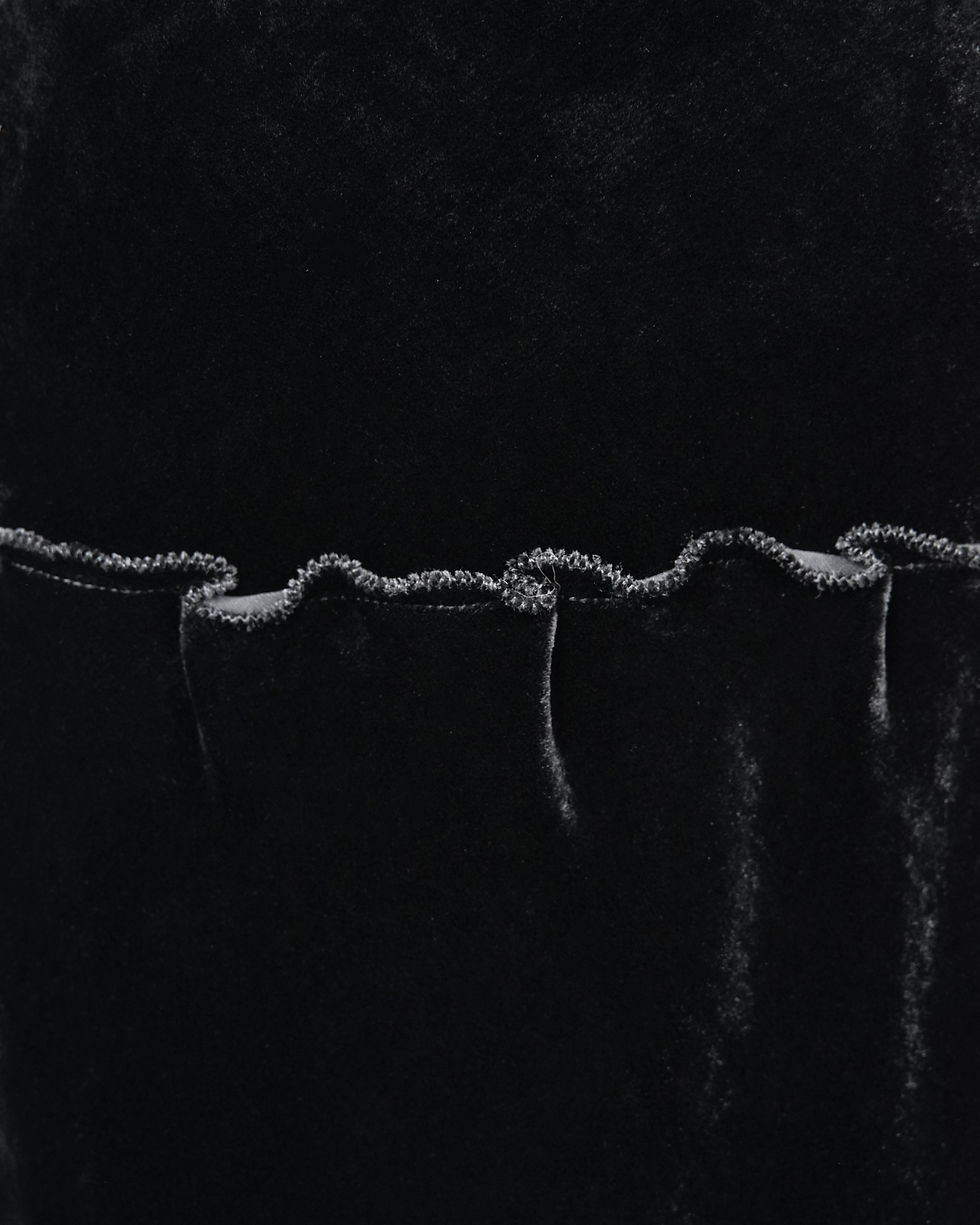 Thumbnail: Miu Miu Black Velour Slip Dress