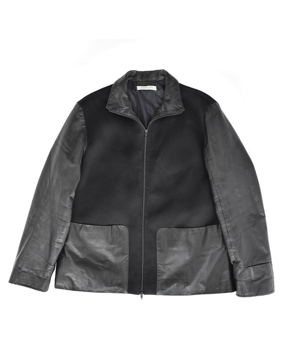Thumbnail: Miu Miu Late 90s Leather Mens Jacket