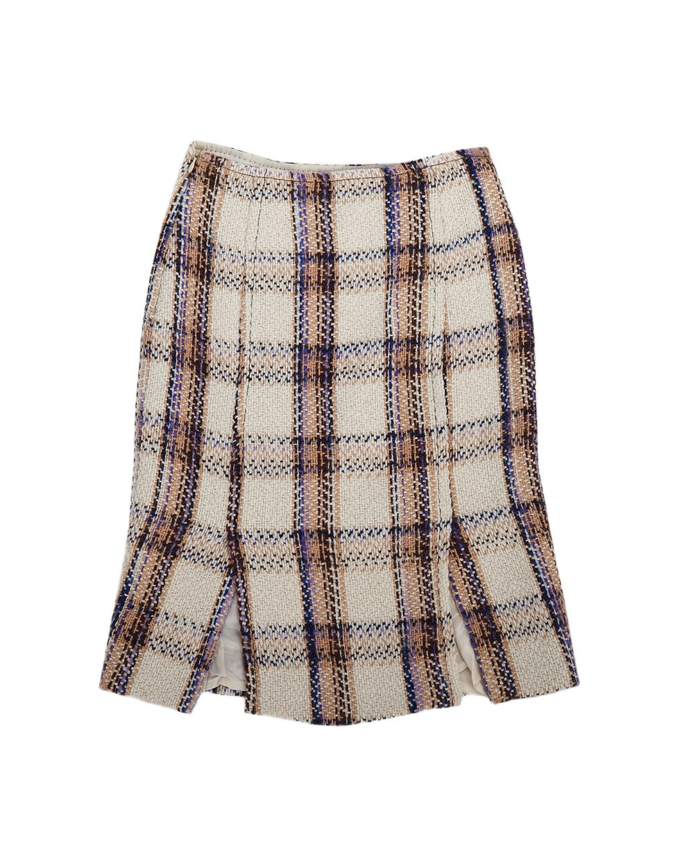 Thumbnail: Miu Miu F/W2000 Plaid Tweed Skirt