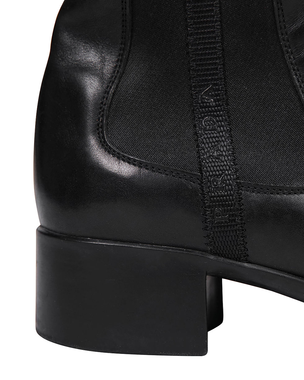 Thumbnail: Prada Black Leather Ankle Boots