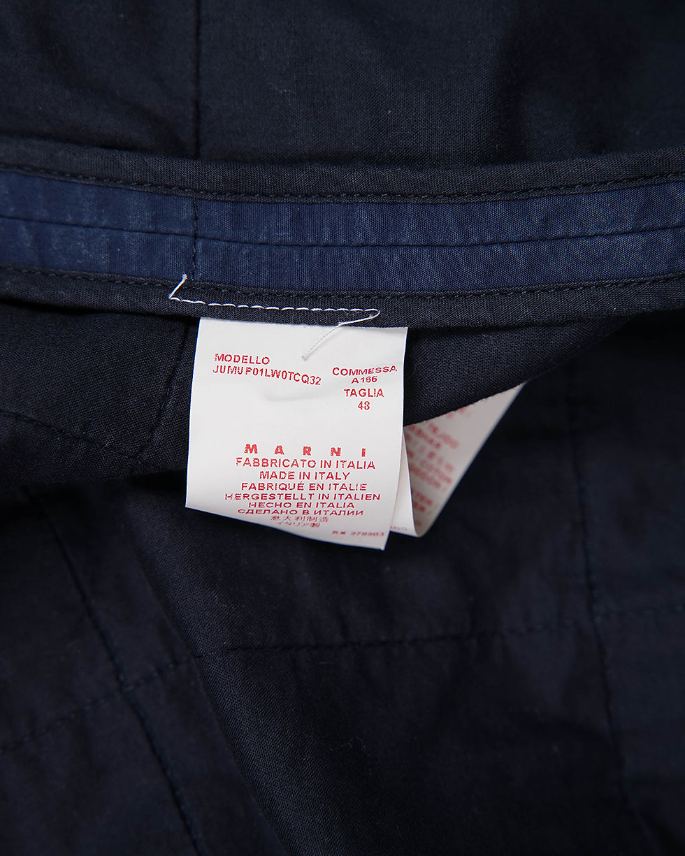 Thumbnail: Marni Mens Navy Blue Bomber Jacket