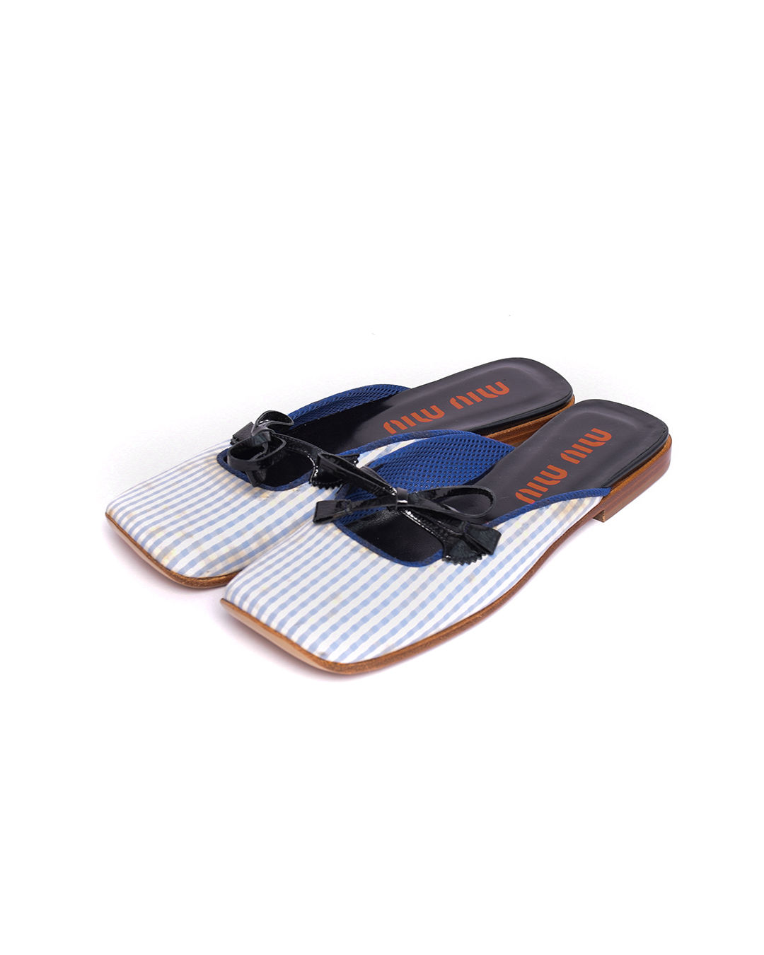 Miu Miu Vintage Late 90s-2000s Plaid Slippers