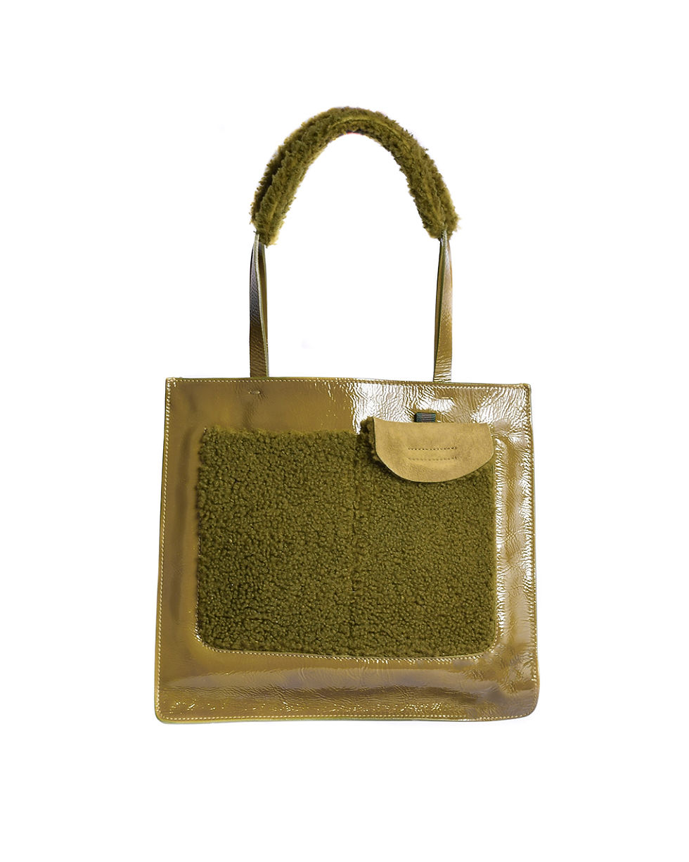 Thumbnail: Miu Miu F/W1999 Fuzzy-Patent Leather Bag