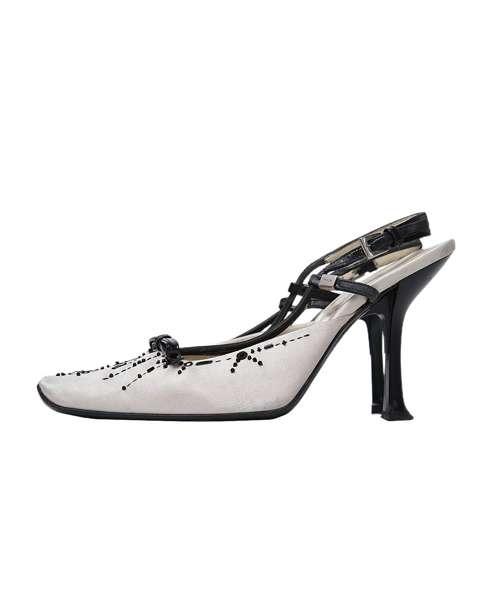 Thumbnail: Prada S/S2000 Embellished Satin Heels