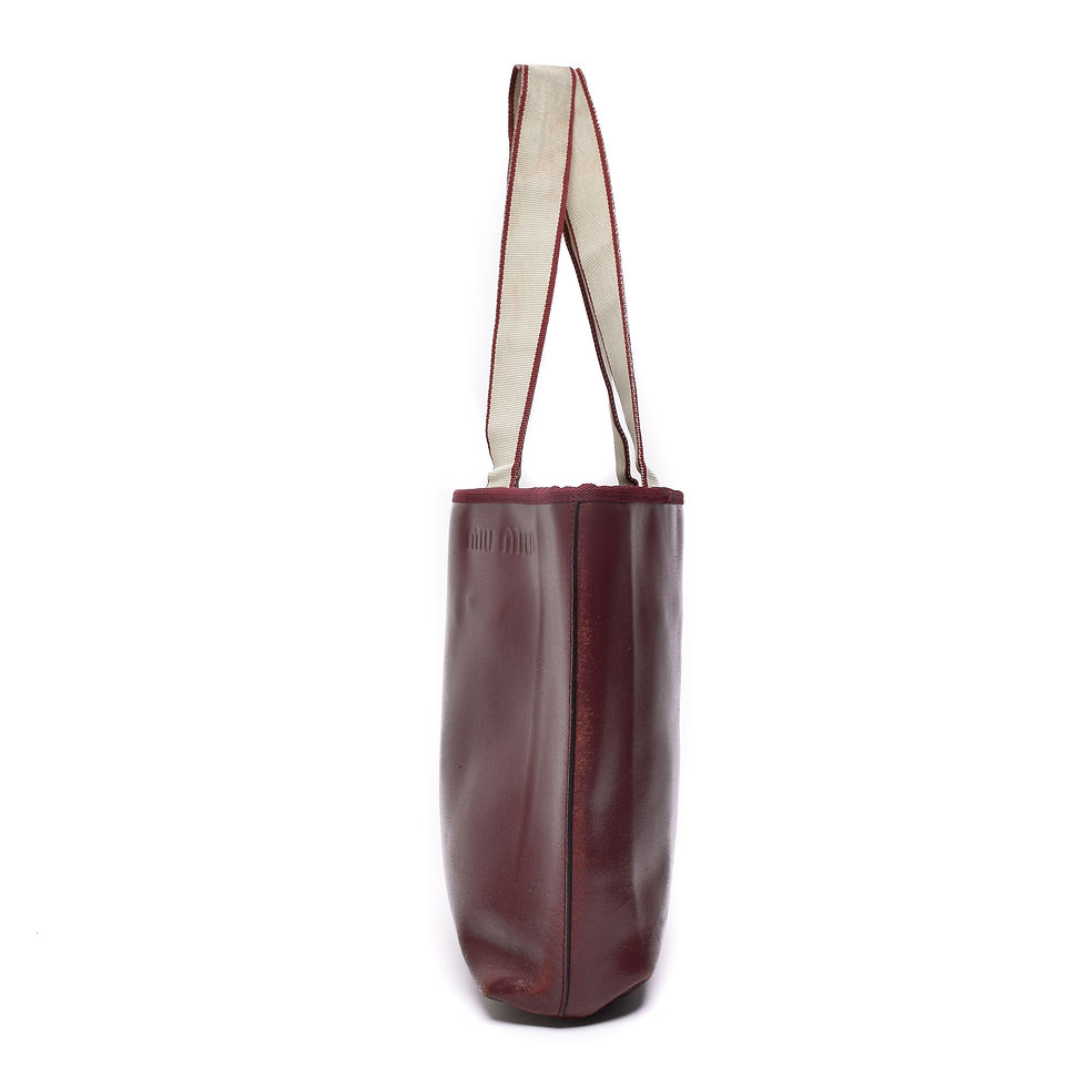 Thumbnail: Miu Miu SS2000 Leather Mini Tote Bag in Burgundy