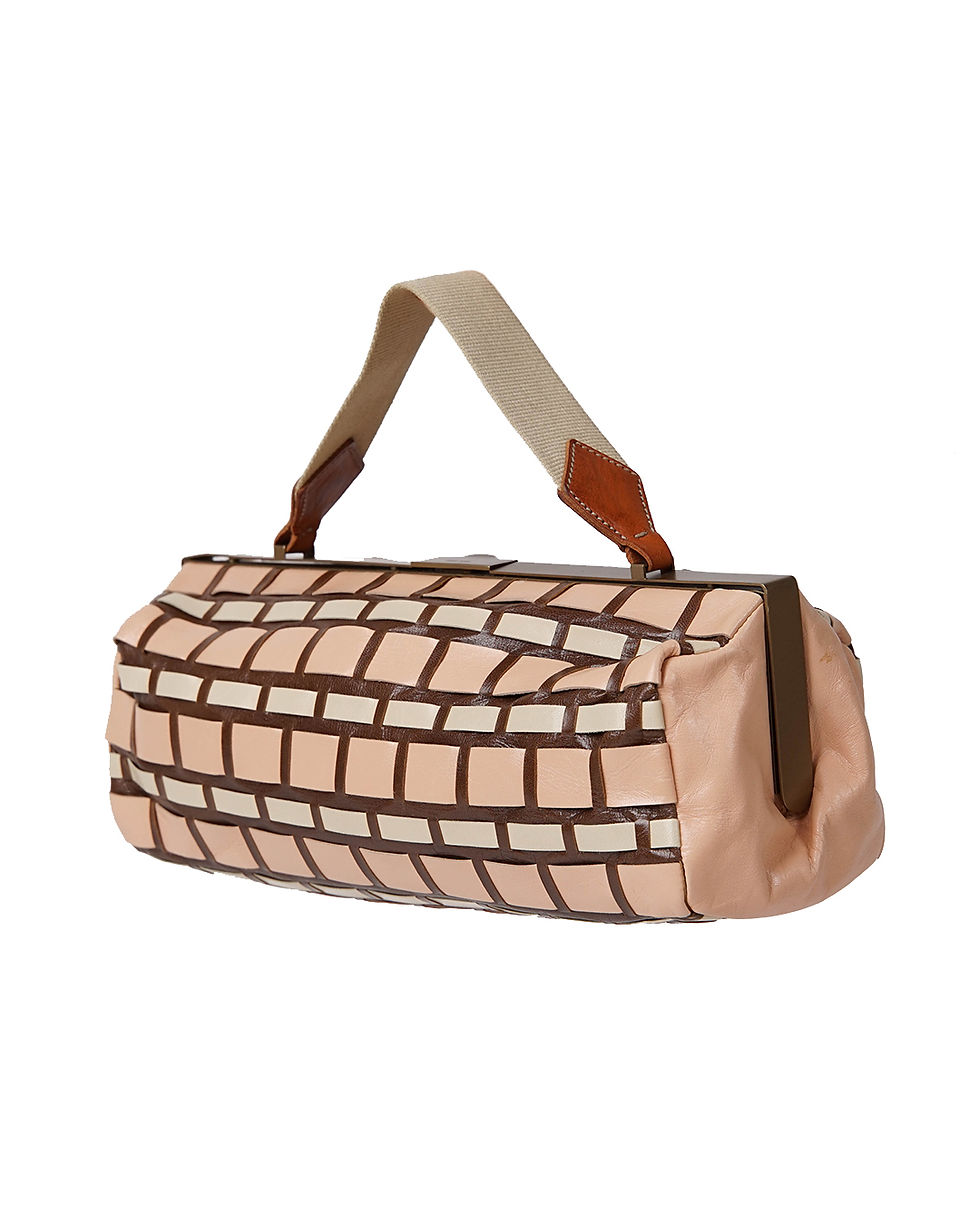 Thumbnail: Miu Miu S/S2001 Weave Leather Cylinder Bag