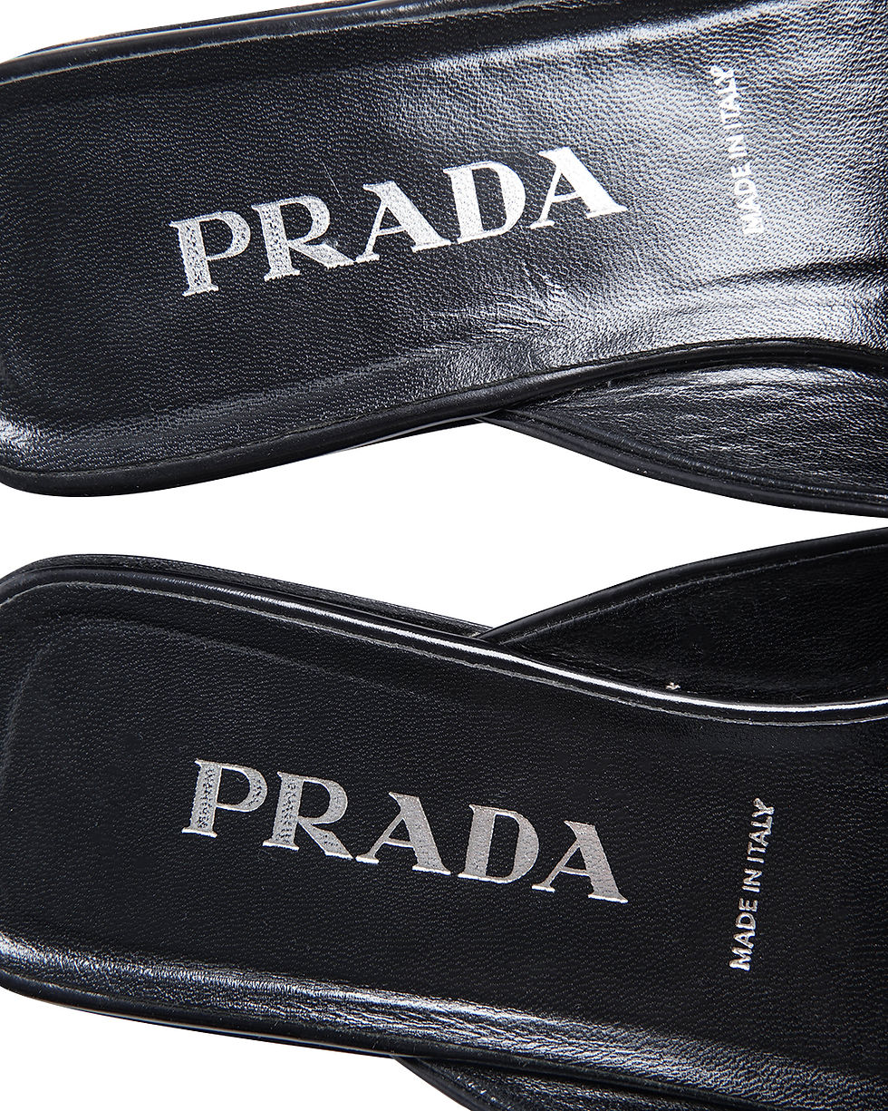 Thumbnail: Prada S/S2000 Black Heart Mules