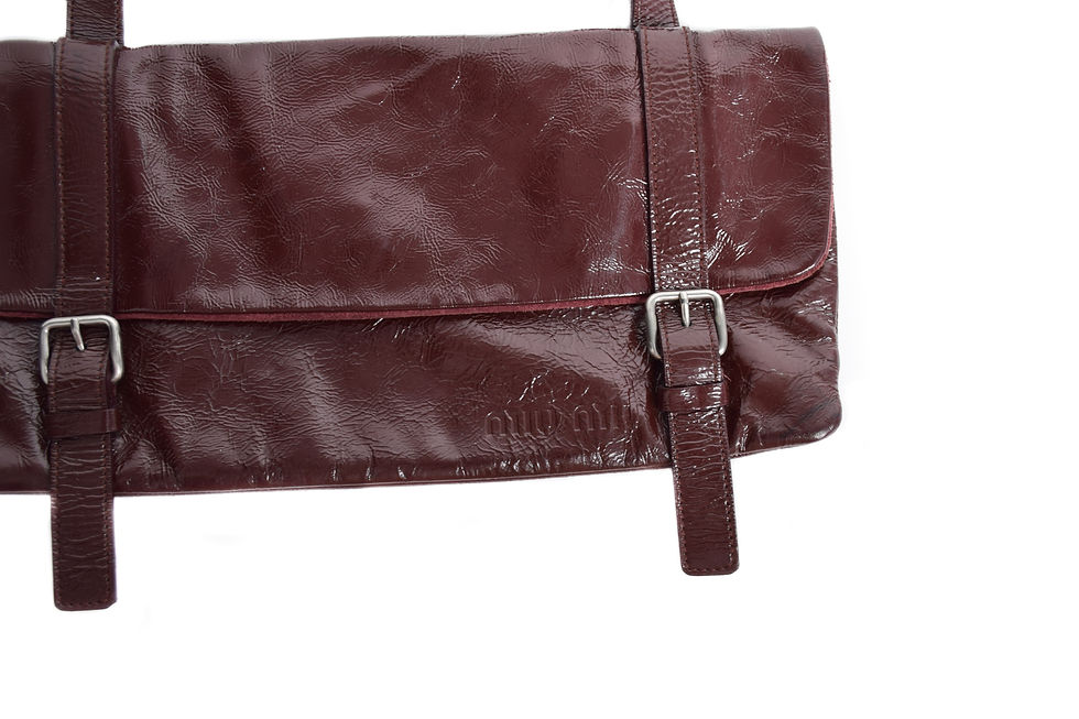 Thumbnail: Miu Miu S/S2000 Burgundy Patent Leather Shoulder Bag
