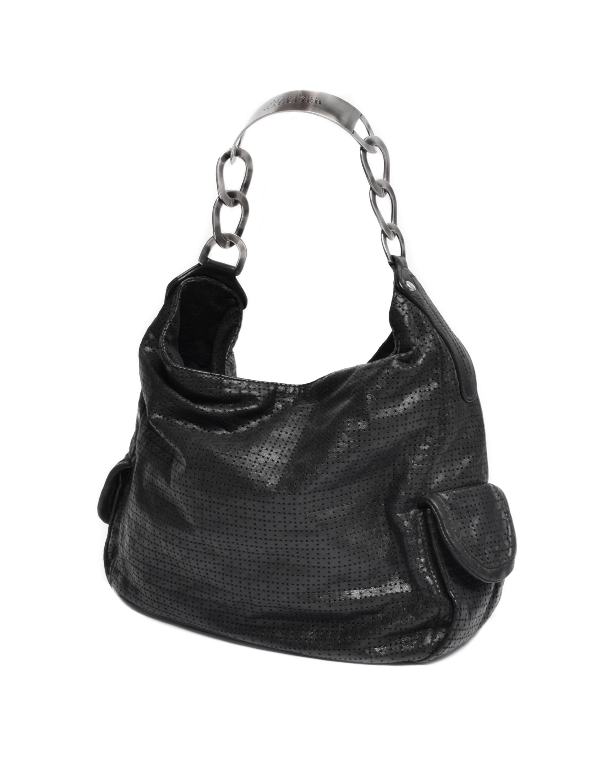 Jean Paul Gaultier Leather Bag with Metal Handle 