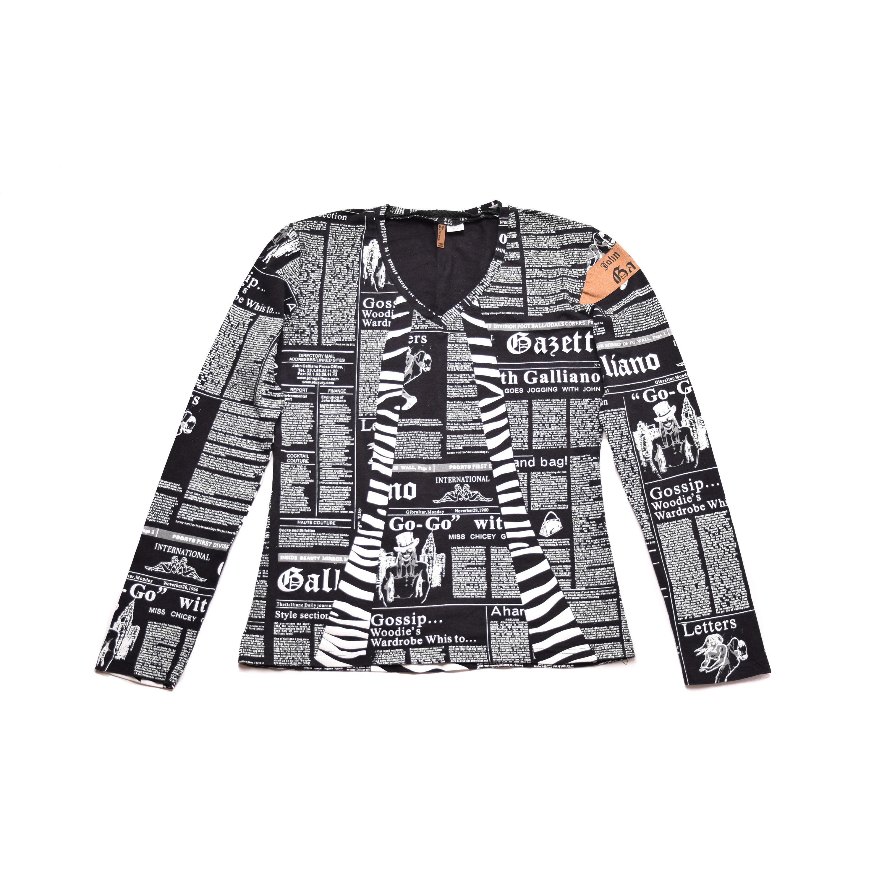 John Galliano Zebra Top Newprints Long Sleeve