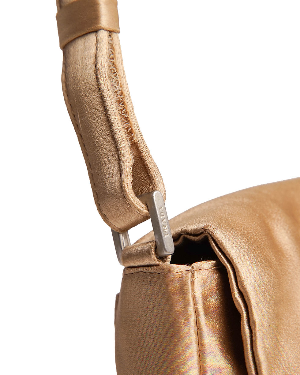 Thumbnail: Prada F/W1999 Satin Shoulder Bag in Gold
