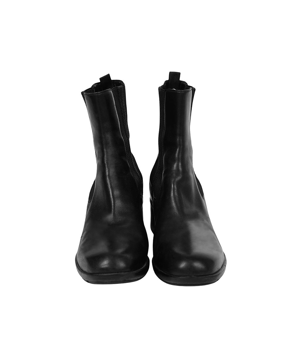 Thumbnail: Prada Black Leather Ankle Boots