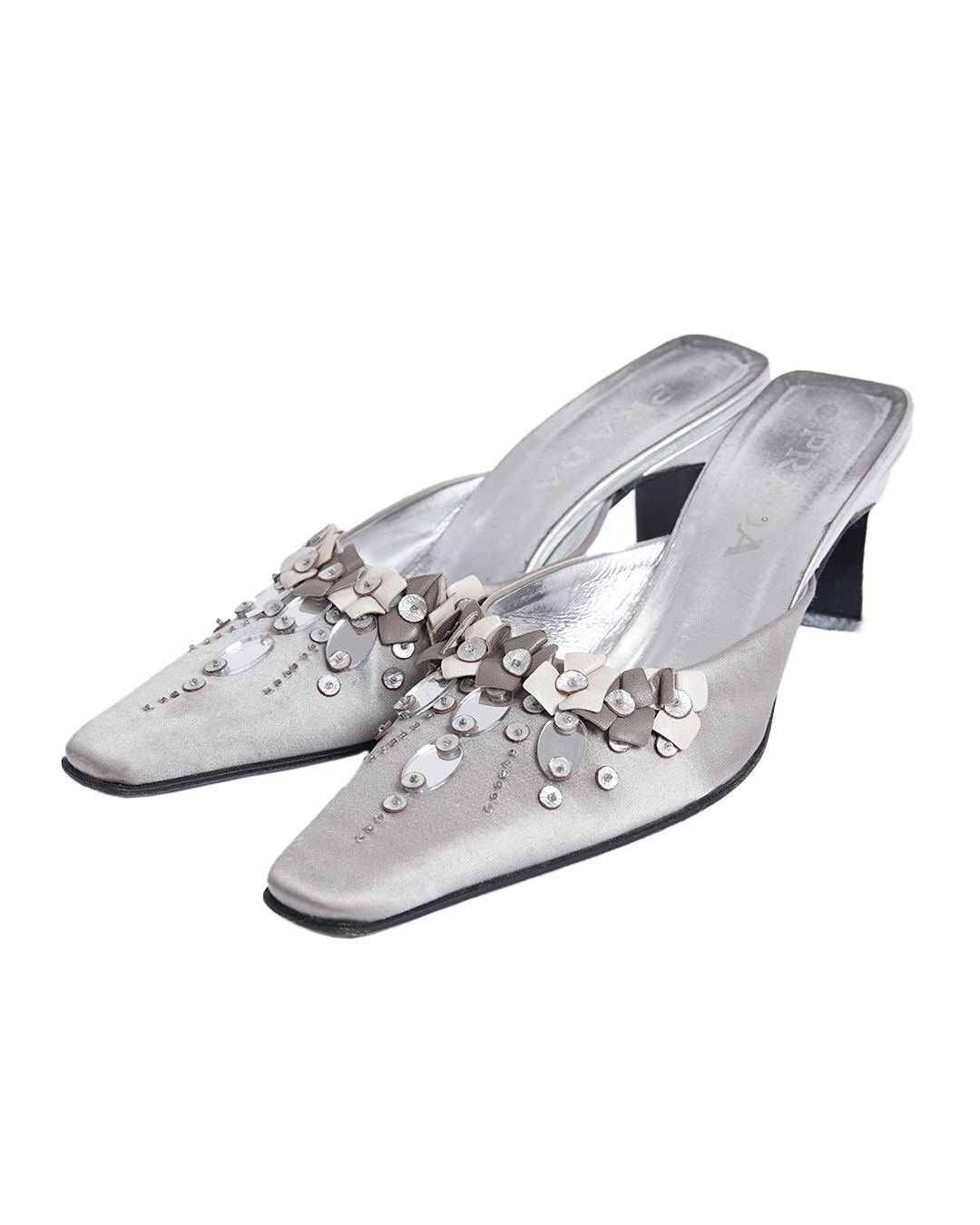 Prada 2000s Silver Heels