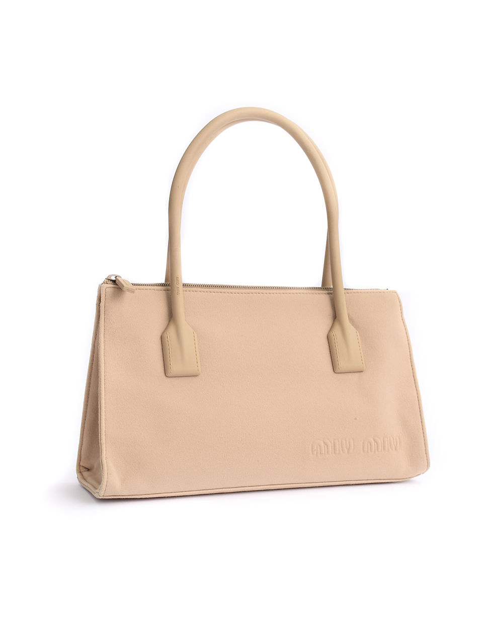 Thumbnail: Miu Miu F/W1999 Hard Handle Bag in Beige