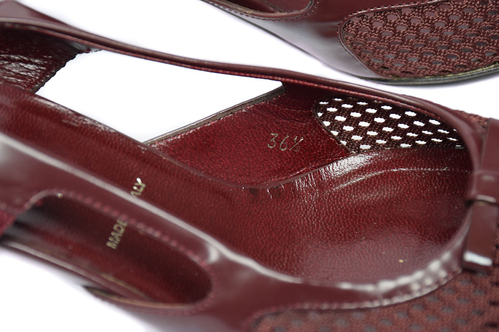 Thumbnail: Prada SS2000 Mesh Heels in Burgundy