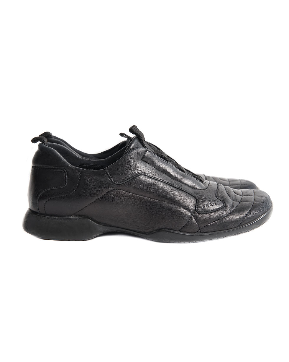 Thumbnail: Prada S/S2000 Black Leather Sneakers