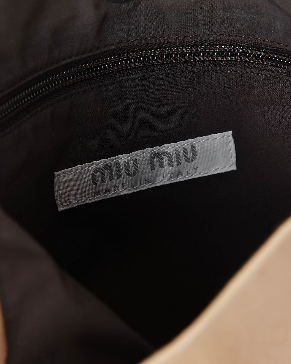 Thumbnail: Miu Miu S/S1999 Ruffle Leather Bag in Beige