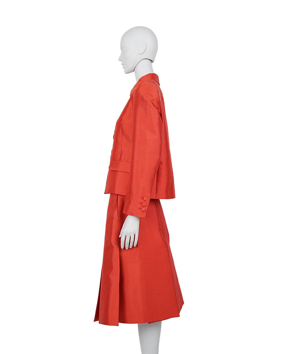 Thumbnail: Prada F/W1995 Red Silk Blazer+Skirt Set