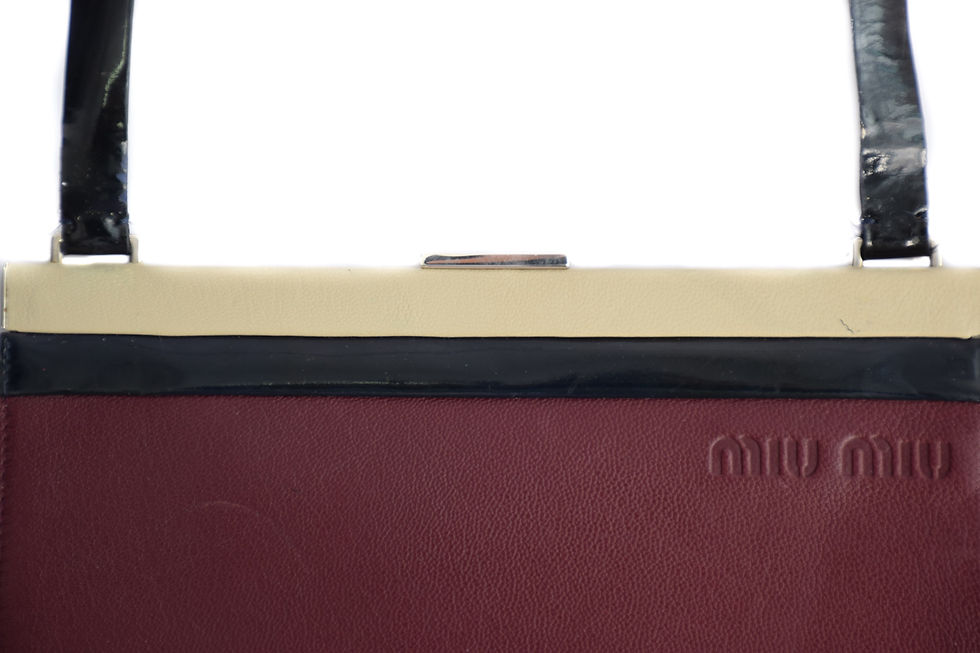 Thumbnail: Miu Miu S/S2000 Frame Bag in Burgundy/Grey
