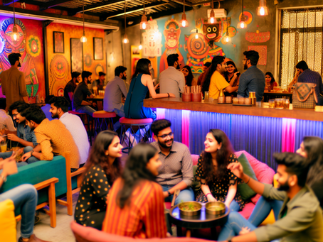 A vibrant boho-themed cover image for young professionals in Koramangala, showcasing creativity and energy.