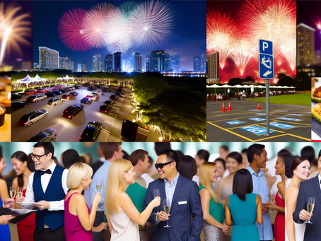 A vibrant cover for a New Year guide focused on safety and convenience tips for celebrations.