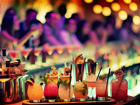 Elegant boho cocktail menu cover featuring vibrant colors and artistic designs. Perfect for events!