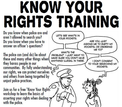 Know Your Rights Training – The Holdout, Oakland – Sunday, February 12, 2012 – 12:00 to 6:00 PM