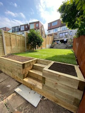 Decking with planters