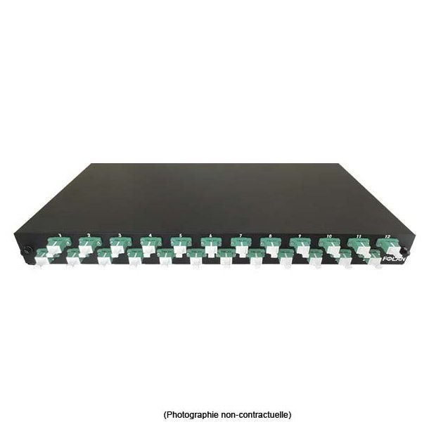 Tiroir optique coulissant métal MILANO 1U – 24 raccords LC-PC Duplex – FO