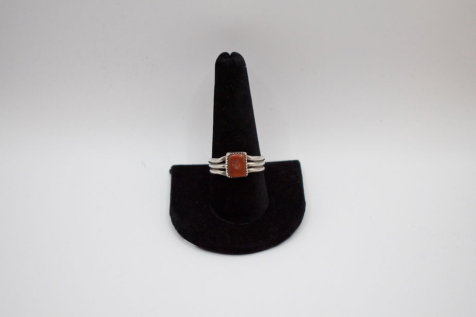Red Gemstone & Sterling Silver Ring